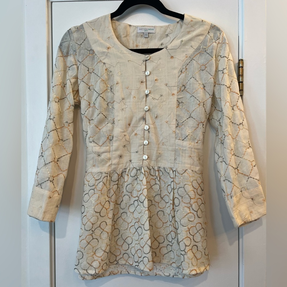 American Retro “New Delhi” blouse : size M/ Euro 42/ US 6